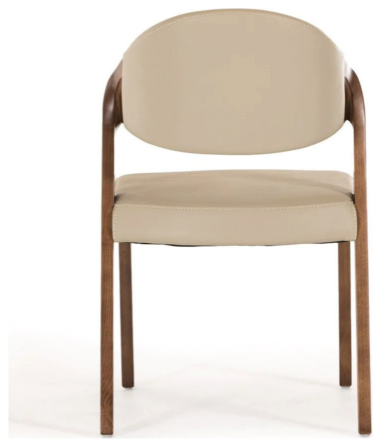 Nicola Mid  Century Beige and Walnut Dining Chair  Set of 2   Contemporary   Dining Chairs   by V.S.D Furniture  Houzz