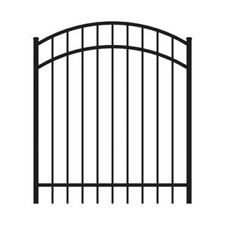 FORGERIGHT Vinings 5 ft. W x 4 ft. H Black Aluminum Arched Pre-Assembled Fence Gate 861845