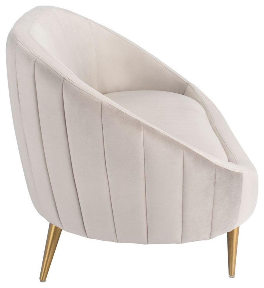 Henney Channel Tufted Tub Loveseat Pale Taupe/Gold   Modern   Loveseats   by Virgil Stanis Design  Houzz