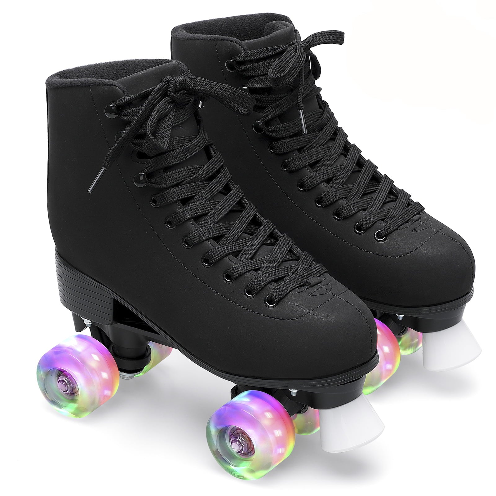 Barerun Women's Four Shiny Wheels Double Row Quad Roller Skates for Adult Youth