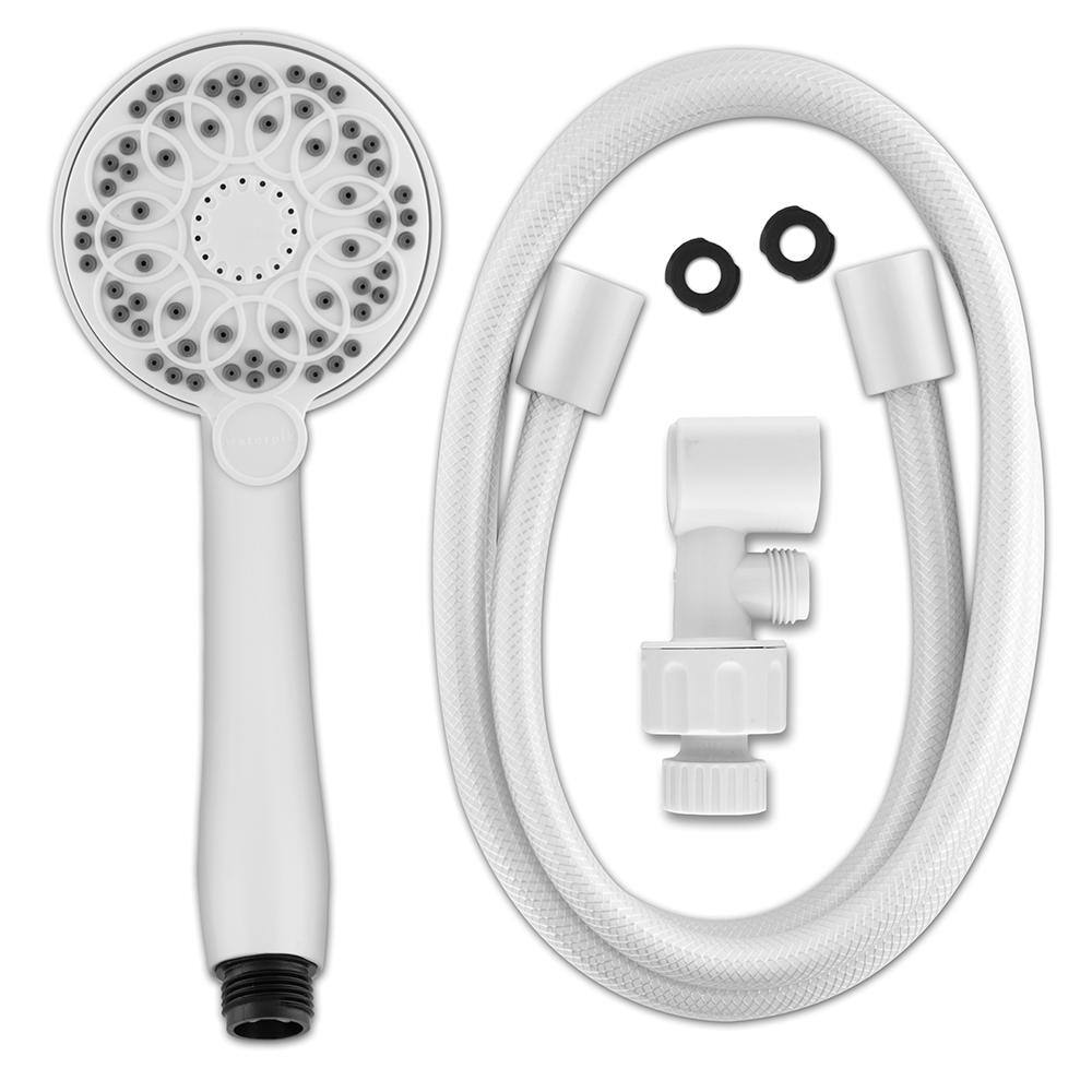 Waterpik 5-Spray 3.5 in. Single Wall Mount Handheld Shower Head in White FPC-551E