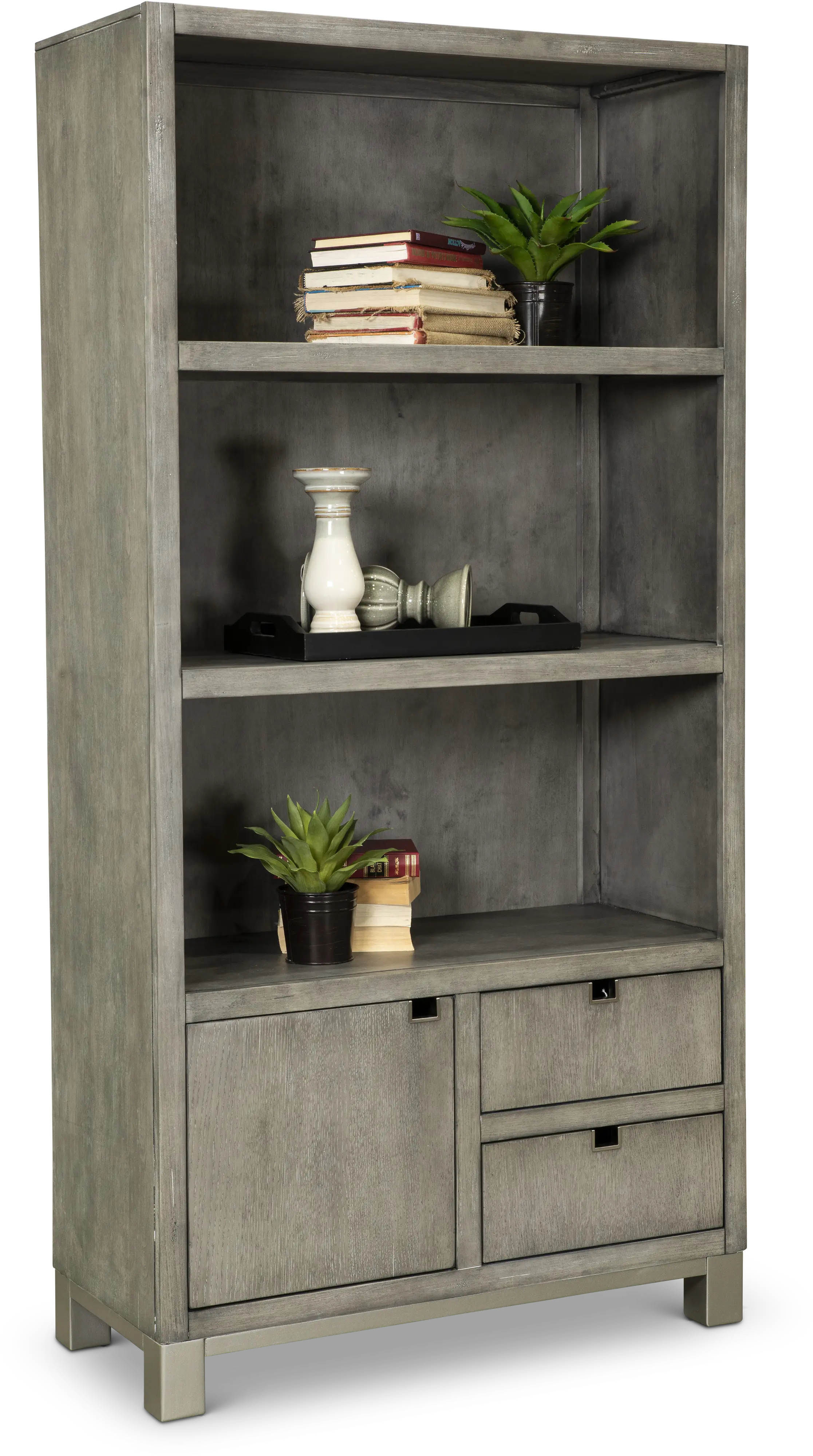 Pacific Heights Washed Gray Home Office Bookcase