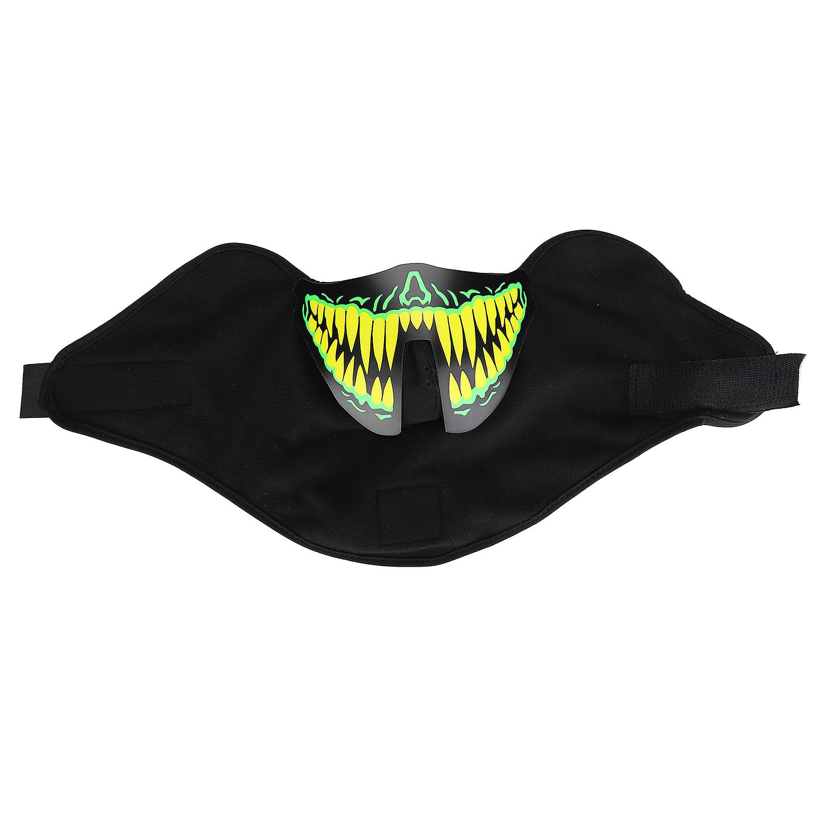 Sound Activated Light Up Mask Adjustable Lightweight Led Halloween Mask For Bars Parties