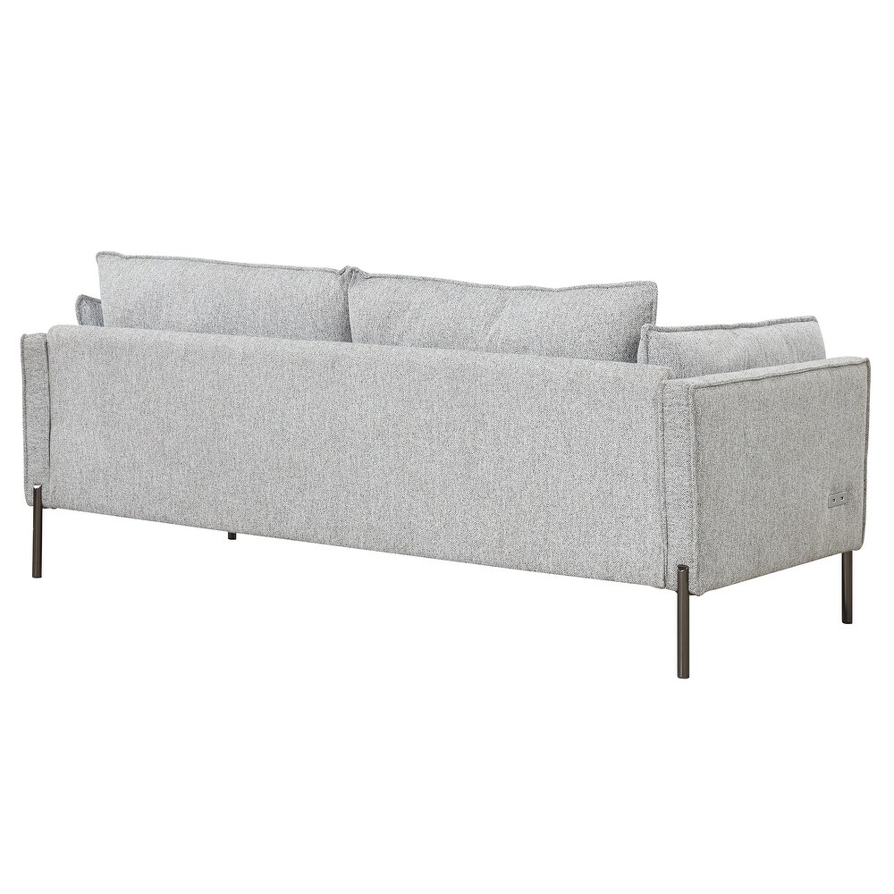 3 Seat Linen Fabric Upholstered Couch Sofa