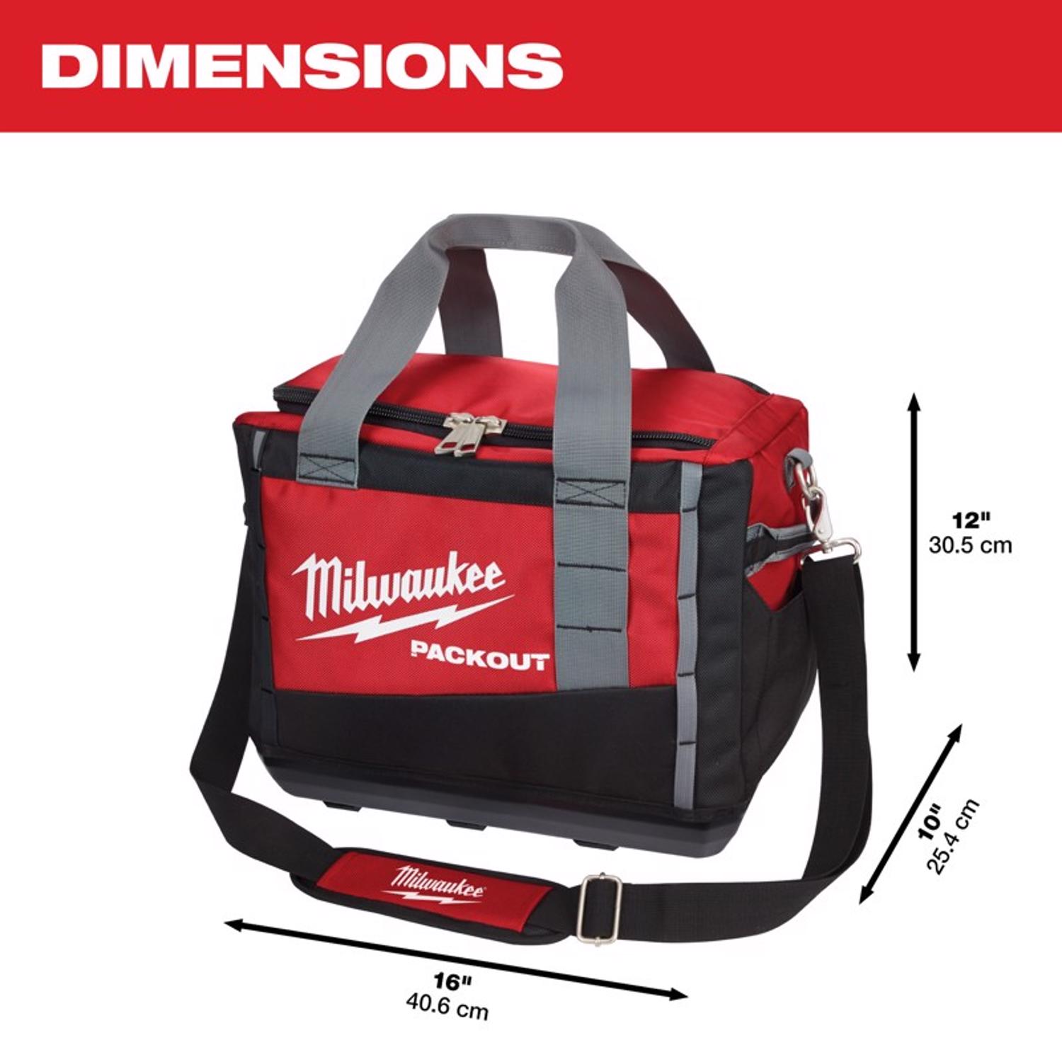 MW PACKOUT 9.6 in. W X 12.2 in. H Ballistic Nylon Tool Bag 3 pocket Black/Red 1 pc