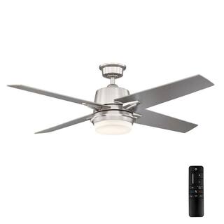 Home Decorators Collection 56 in. Montel LED Brushed Nickel Ceiling Fan With Light and Remote Control AM579-BN