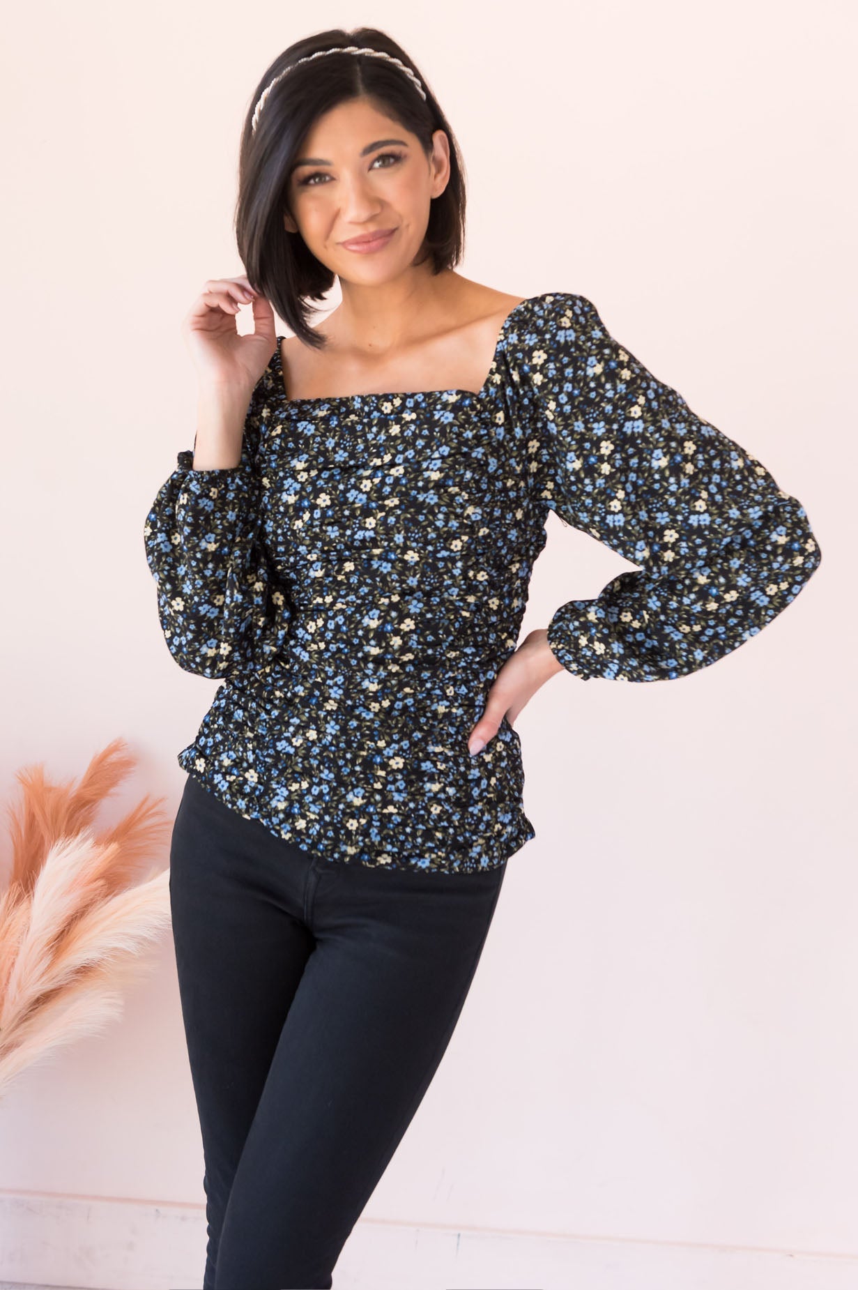 Floral Sensations Modest Ruche Top