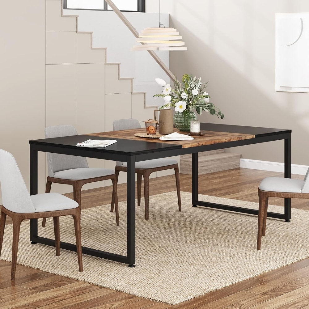 71 Inch Modern Rectangular Dining Table for 6 Person