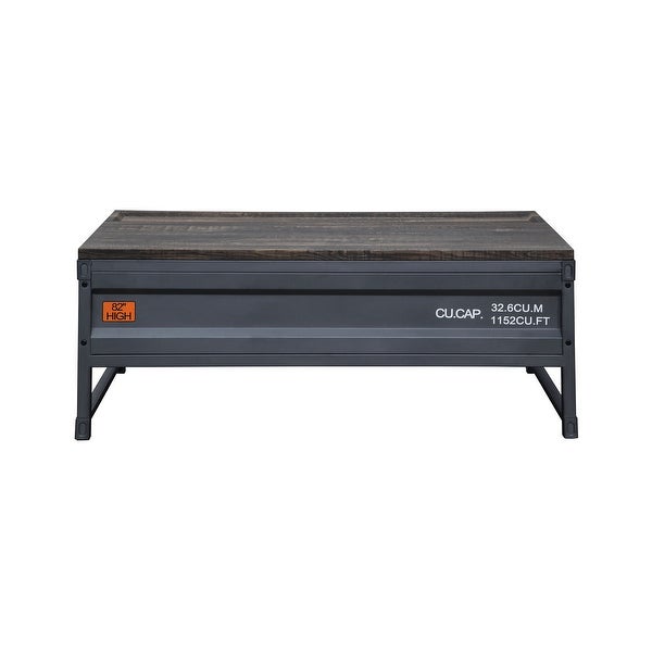 ACME Cargo Lift-Top Coffee Table in Weathered Oak and Gunmetal