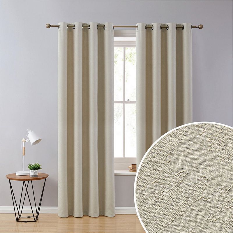 THD Syracuse Thermal Insulated Blackout Room Darkening Window Curtain Grommet Panels， Set