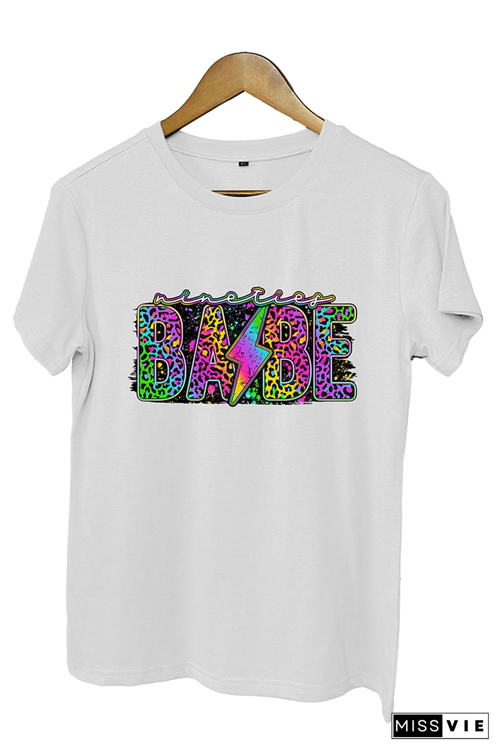 90's Babe Rainbow Leopard Graphic Tee Wholesale