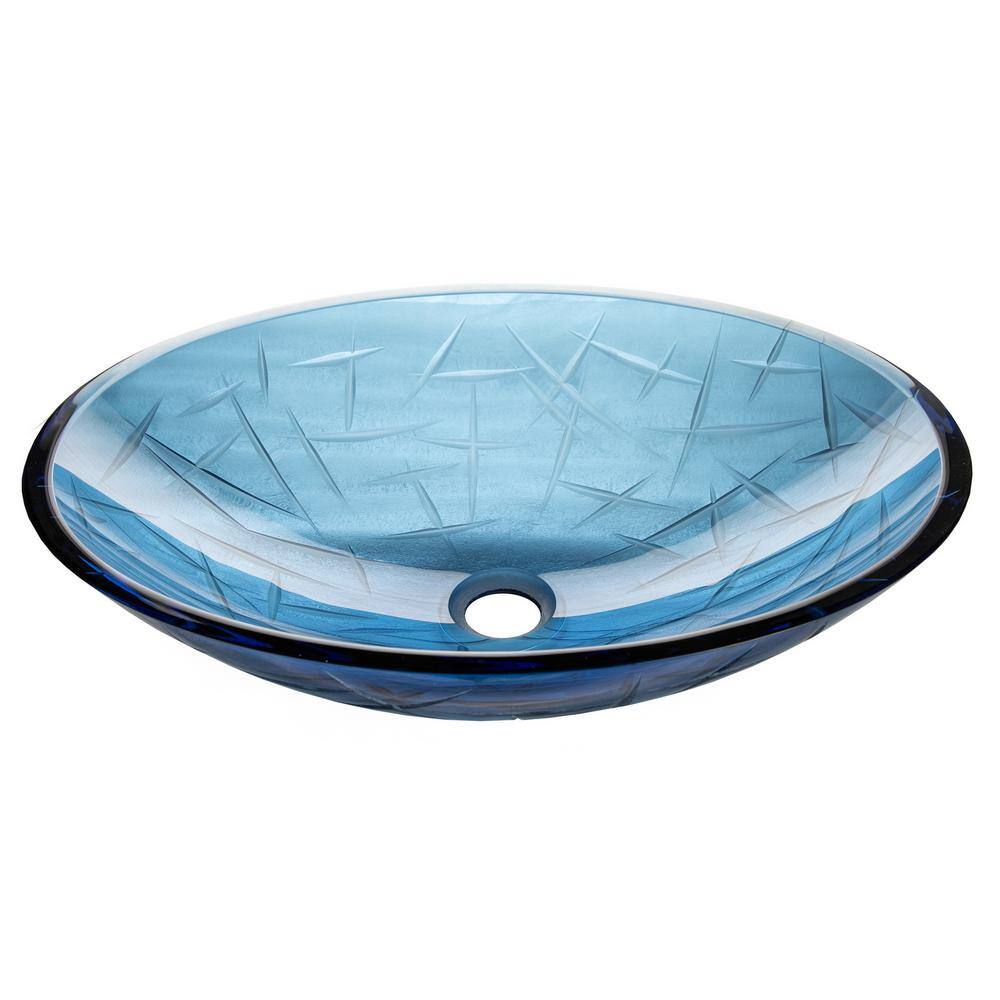 Eden Bath Crystal Oval Glass Vessel Sink in Blue EB_GS48