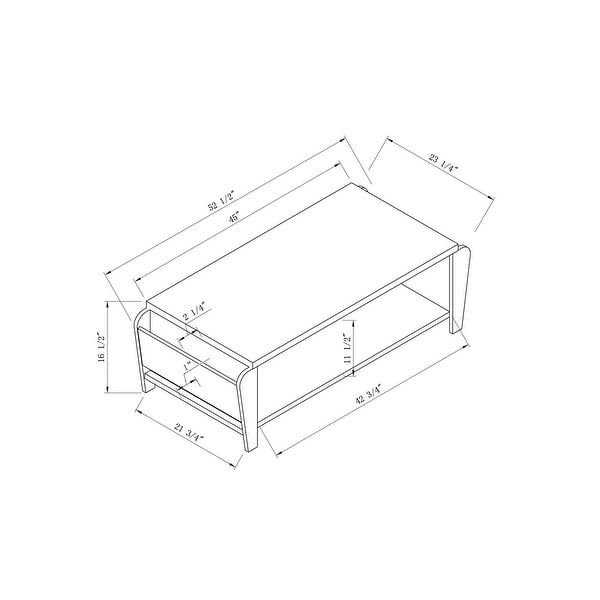 Furniture of America Rafi Contemporary Brown 56-inch 1-shelf Coffee Table