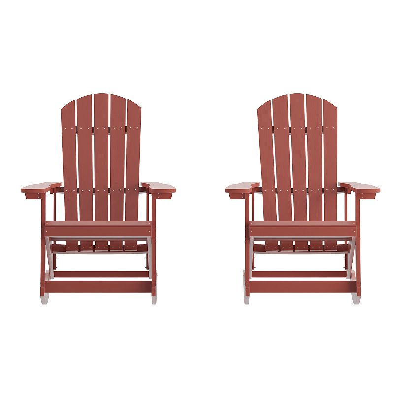 Flash Furniture Savannah All-Weather Adirondack Rocking Chair 2-piece Set