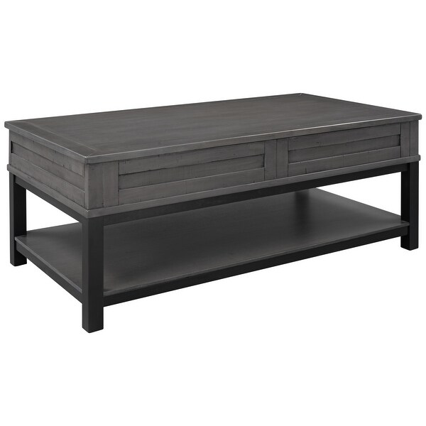 Wooden Lift Top Coffee Table with Inner Storage Space and Shelf