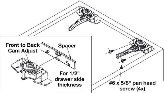 Hafele Horizontal Disconnect Lever  for Accuride 3...