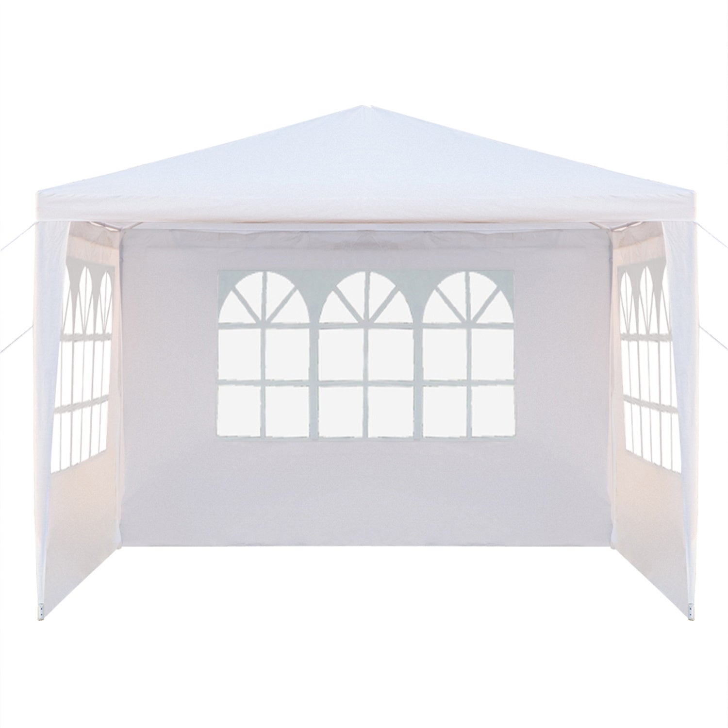 Outdoor Canopy Gazebo, MOJTBE Wedding Event Canopies Tent, Garden Awning BBQ Shelter Pergola for Backyard Camping Grill, 10x10FT, White, MOJ1003