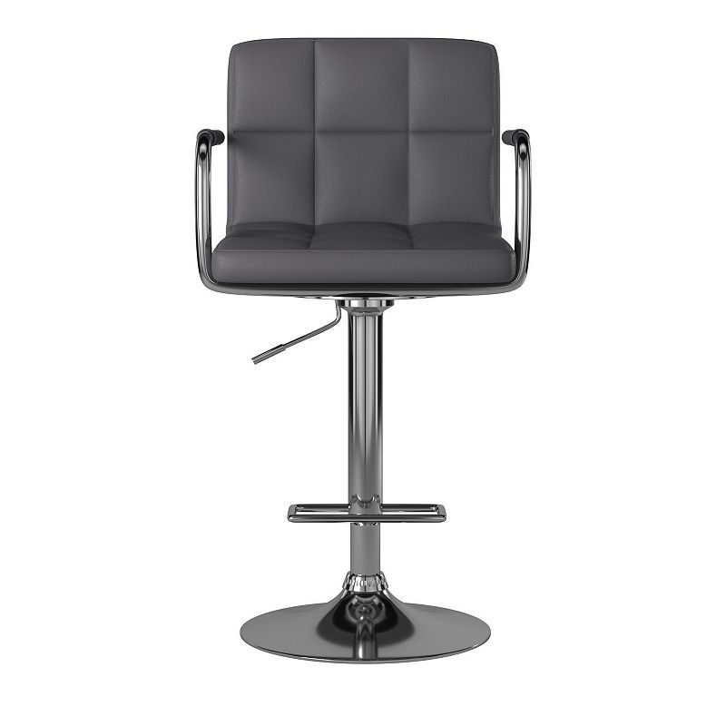 Corfu Contemporary Bar Stool With Arm In Gray