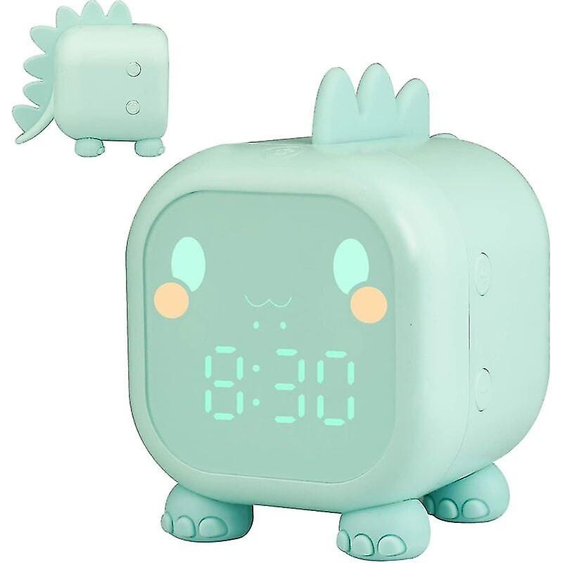 Children's Alarm Clock Girls Boys Dinosaur Light Up Digital Children's Alarm Clock Lamp Night Light Day Night Child Kindergarten Alarm Clock Adjustabl