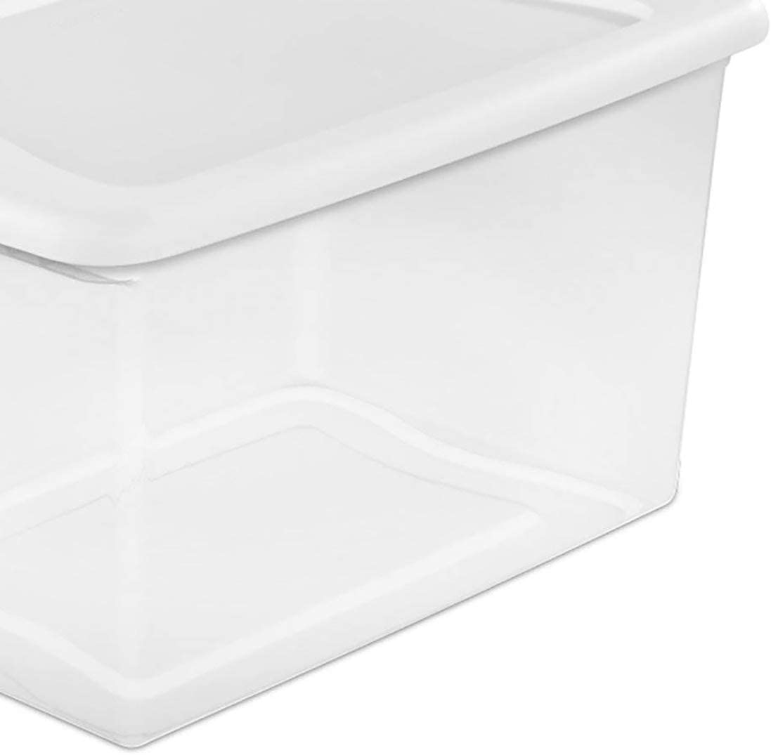 sterilite 64 quart clear storage tote with lids lot of 6