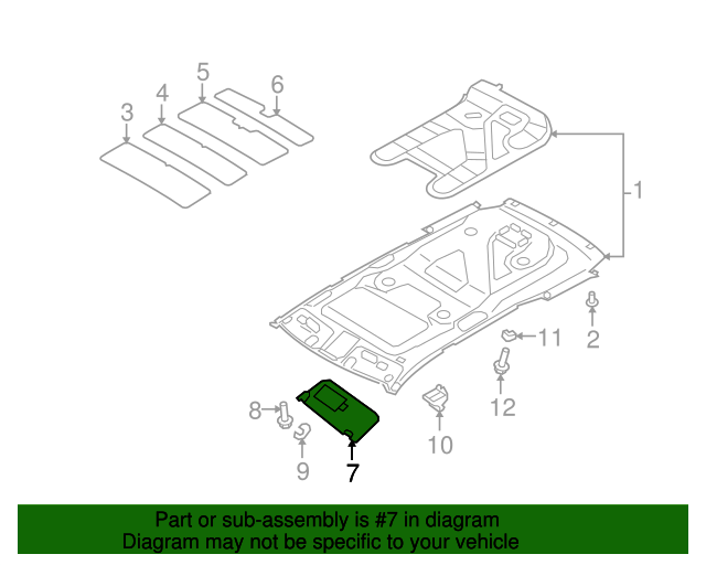 Genuine OE Kia Sun Visor - 85201-2J110H9