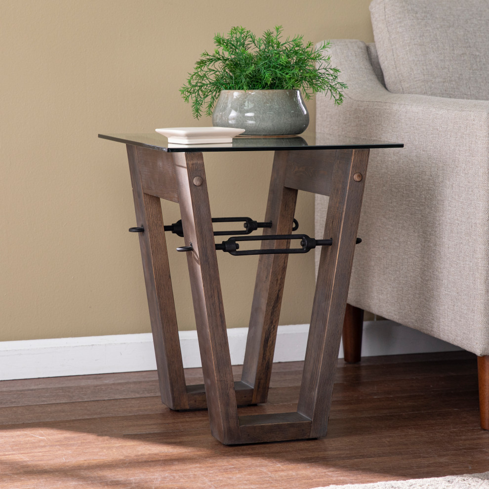 Kian Reclaimed Wood End Table   Industrial   Side Tables And End Tables   by SEI  Houzz