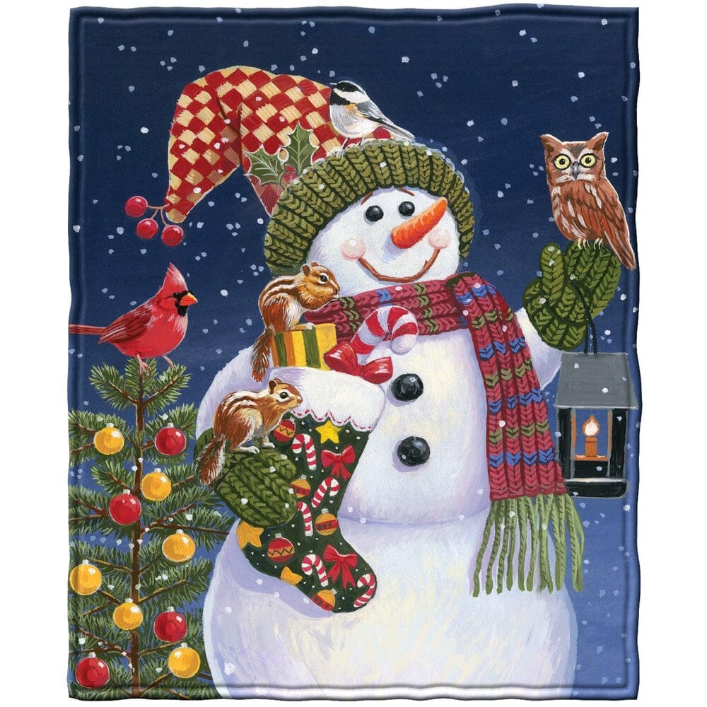 Snowman and Friends Super Soft Plush Fleece Throw Blanket