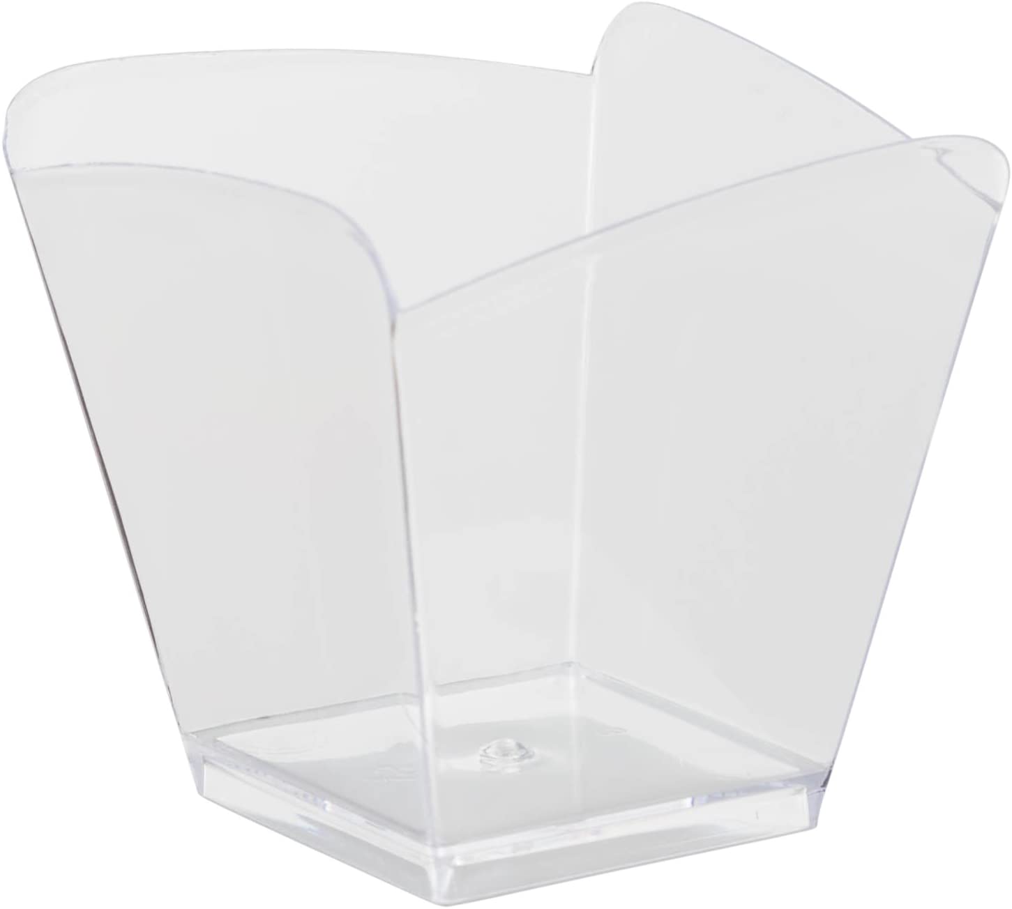 Crown Display Clear Plastic Curved Square Dessert Miniatures cups  - 24 count