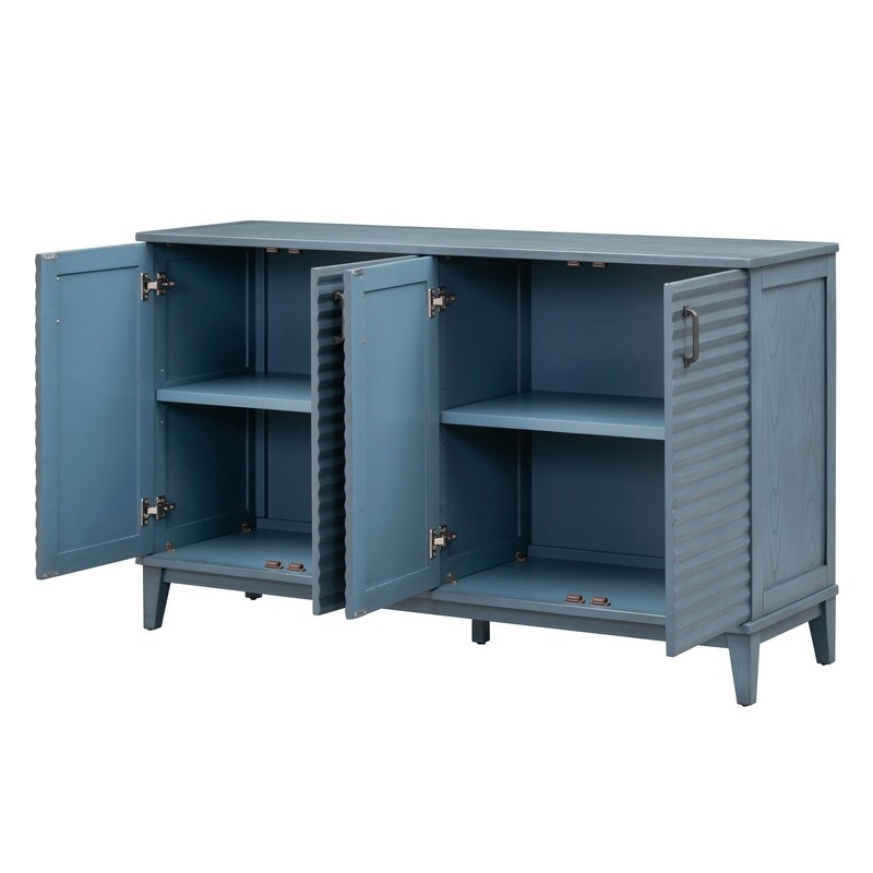 Large Storage Buffet Sideboard with Adjustable Shelves and Metal Handles