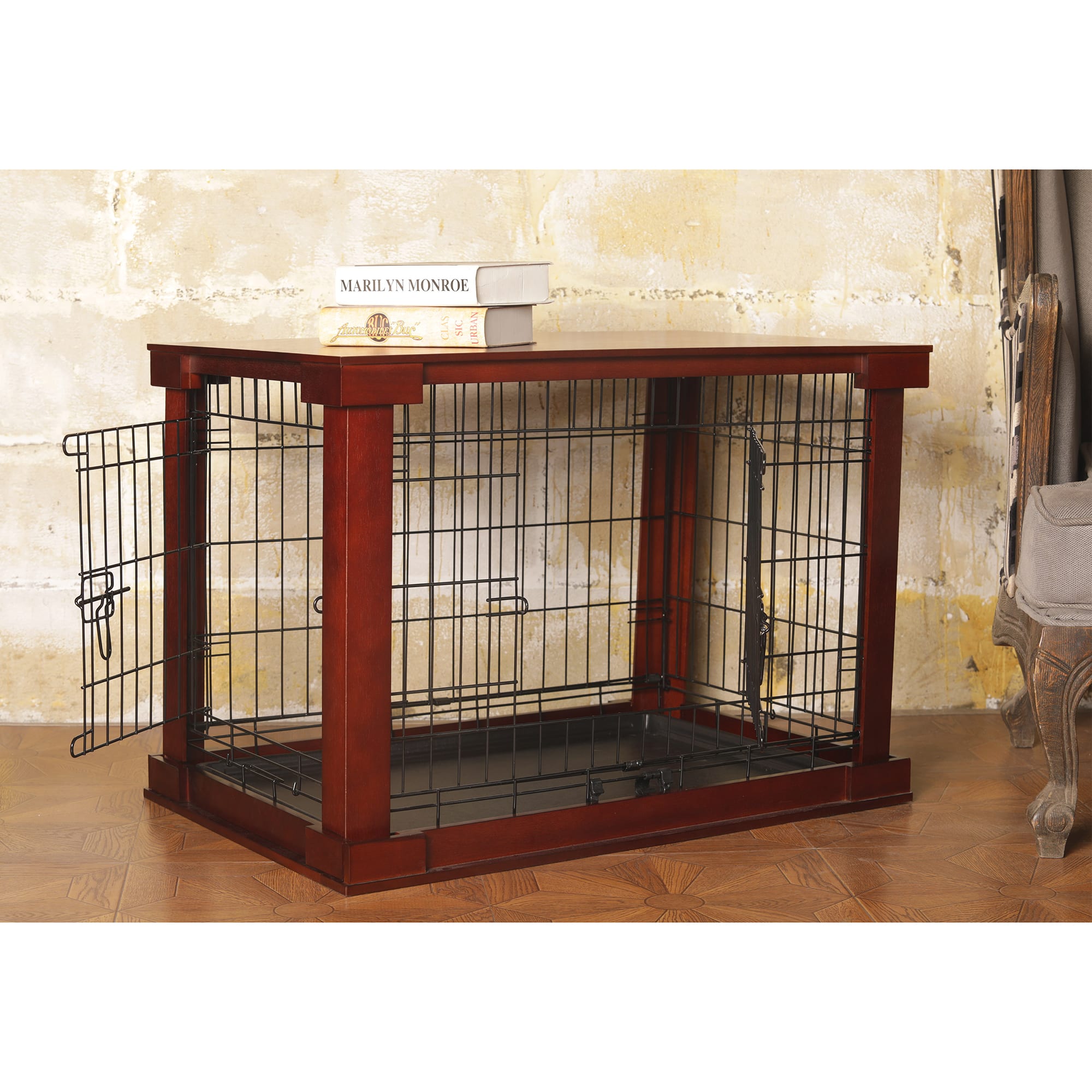 Zoovilla Dog Crate with Wooden Cover， 28