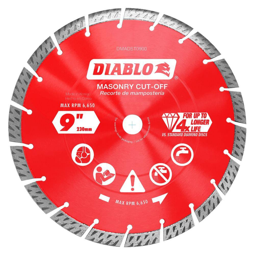 DIABLO 9 in. Diamond Segmented Turbo Cut-Off Discs for Masonry DMADST0900