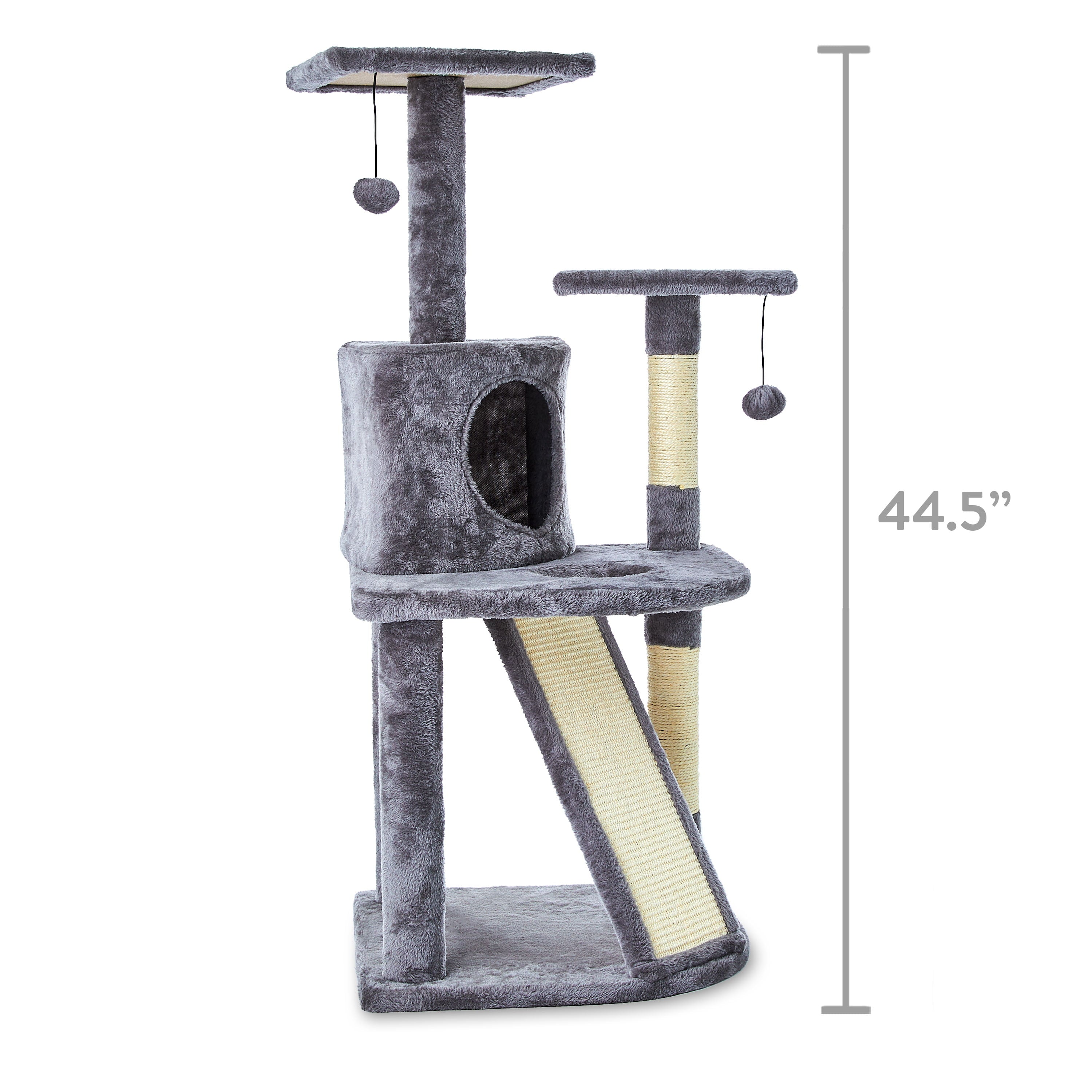 Vibrant Life 5- Level Multi-Functional Cat Tree and Condo， Gray， 45