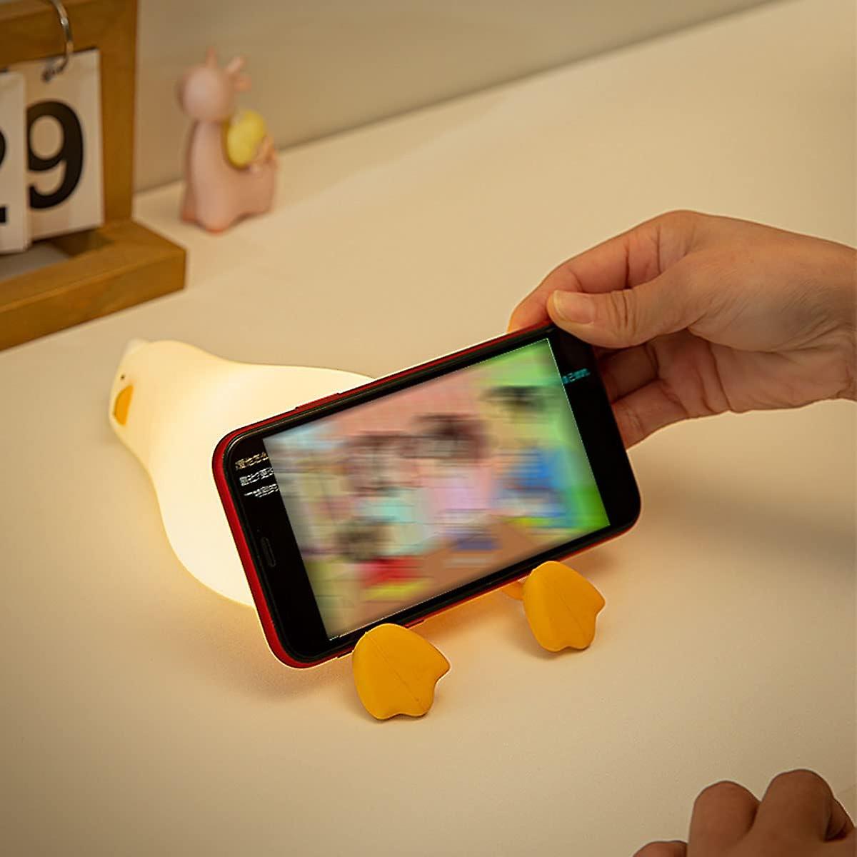 Led Lying Flat Duck Night Light，cute Lamps Silicone Squishy Light Up Duck，rechargeable Bedside Touch Lamp For Breastfeeding Toddler Baby Kids Decor