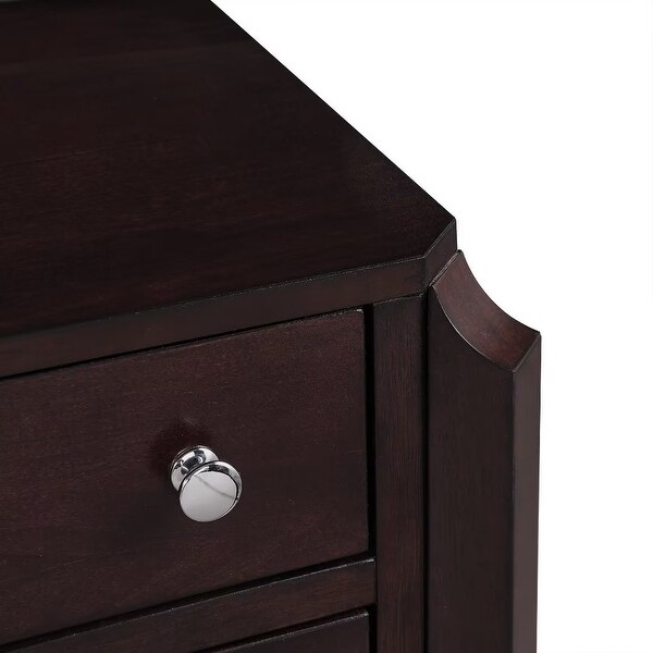 Simplify 2-drawer Solid Wood Storage Side Table