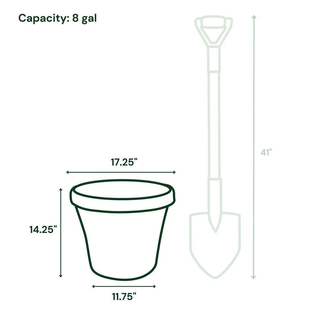 Bloem Terra 16 in. x 14.25 in. Pebble Stone Plastic Planter TR1683