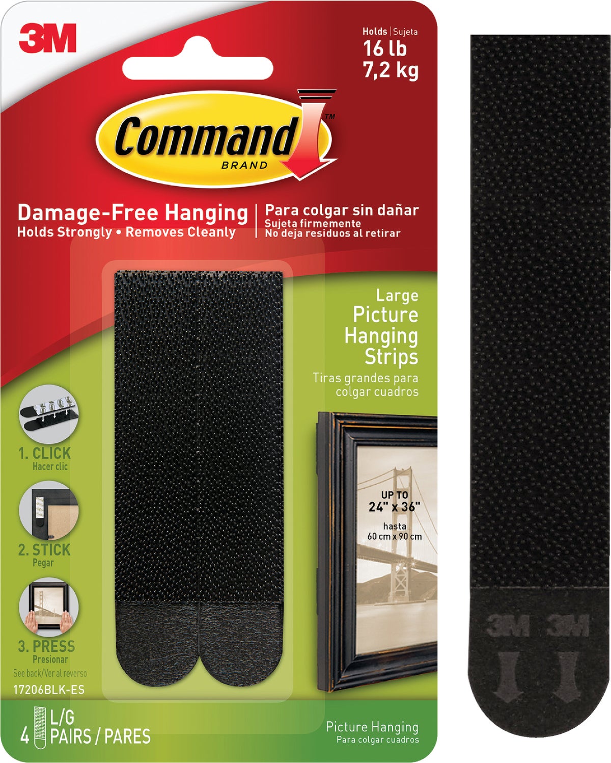 Command Interlocking Picture Hanger Strips Black