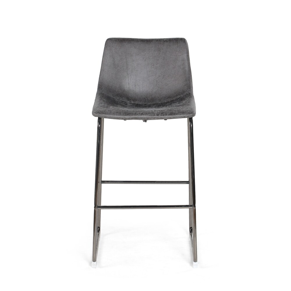 Cedric Modern Microfiber Bar Stool (Set of 2) by Christopher Knight Home