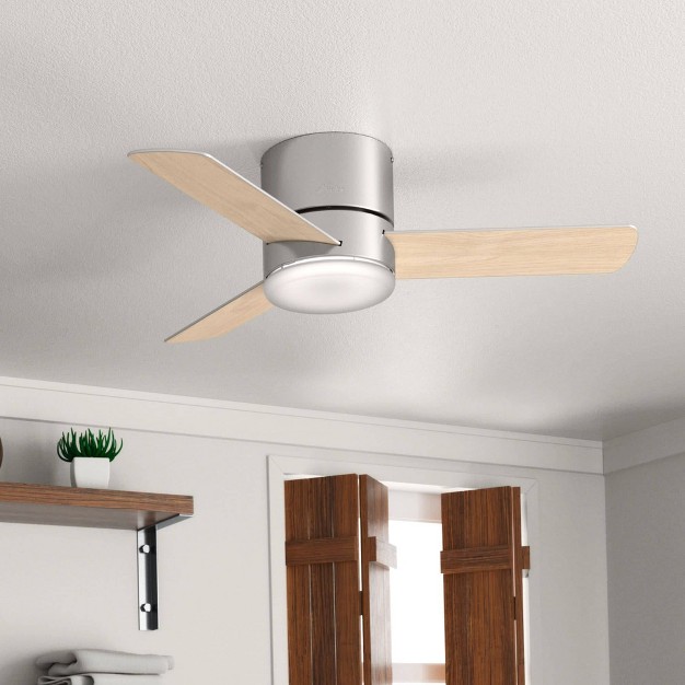 Minimus Low Profile Ceiling Fan With Remote includes Led Light Bulb Hunter Fan