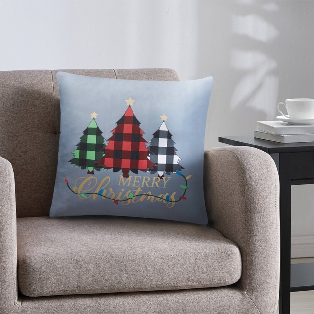 Home Christmas Tree Square Throw Pillow Vcny