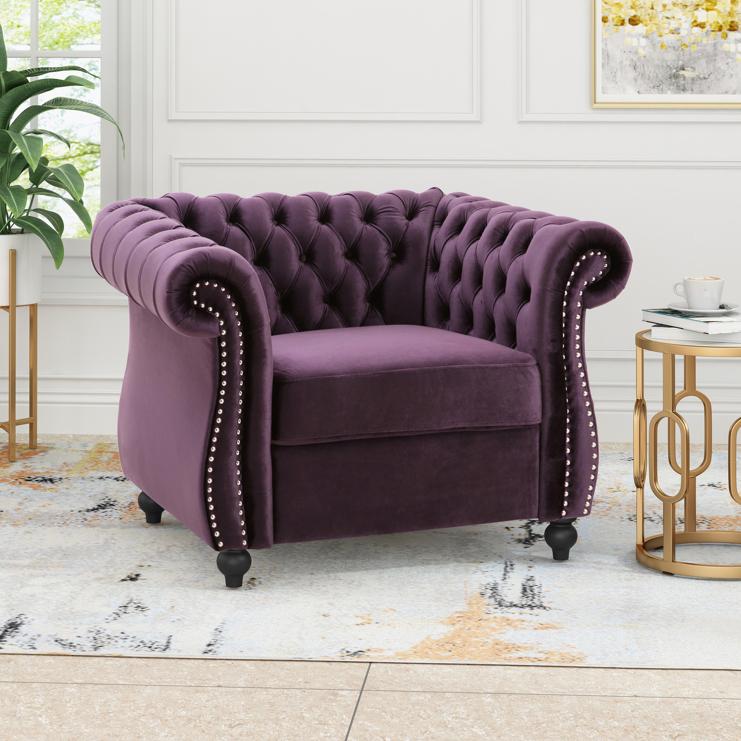 Galilea Chesterfield Velvet Club Chair