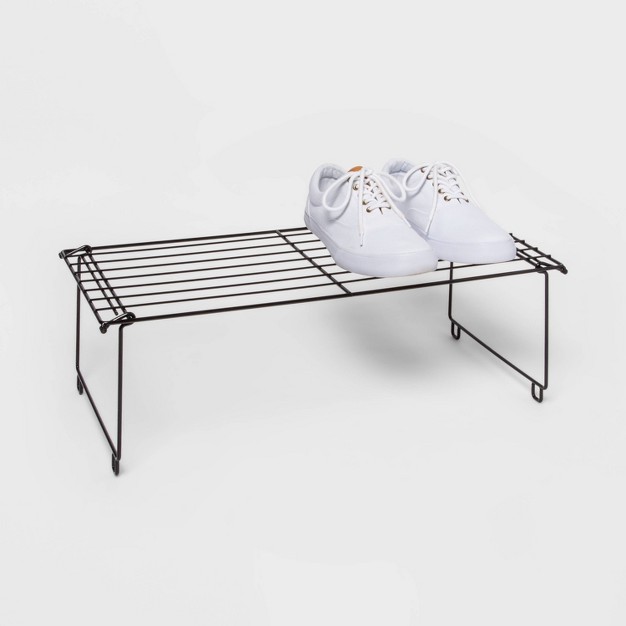 Stackable Single Shoe Rack Black