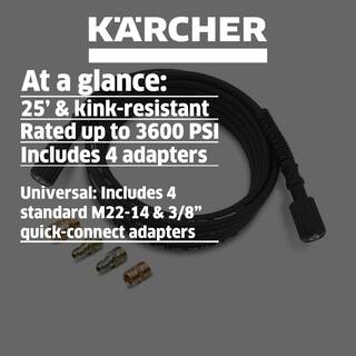 Karcher 25 ft. 3600 PSI Universal ReplacementExtension Hose for Pressure Washers - Quick-ConnectM22 8.756-105.0