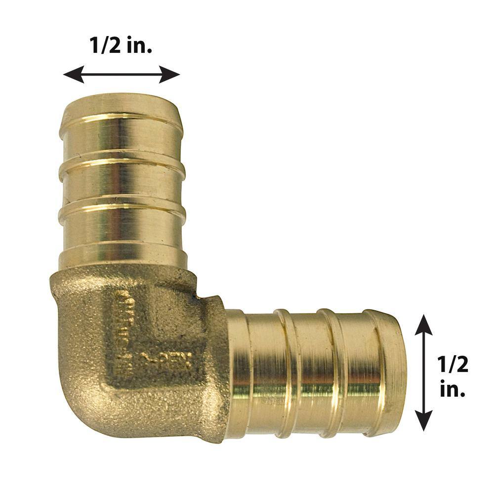 Apollo 12 in. Brass PEX-B Barb 90-Degree Elbow APXE12