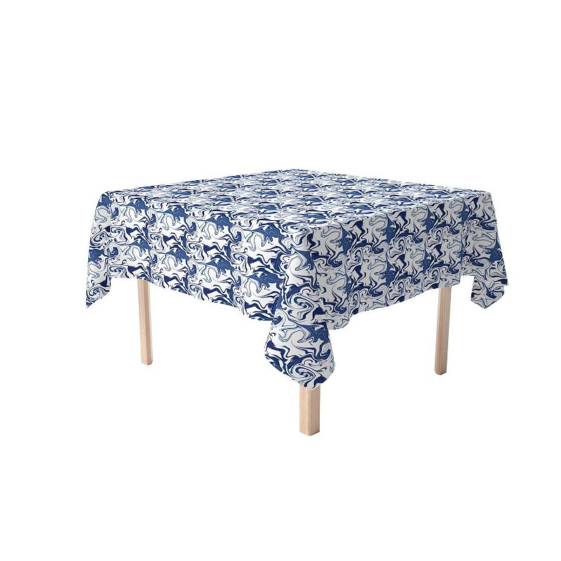 Square Tablecloth， 100% Polyester， 60x60， Blue Marble