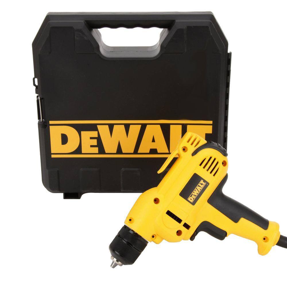 DW 8 Amp 38 in. Variable Speed Reversing Mid-Handle Drill Kit with Keyless Chuck DWD115K