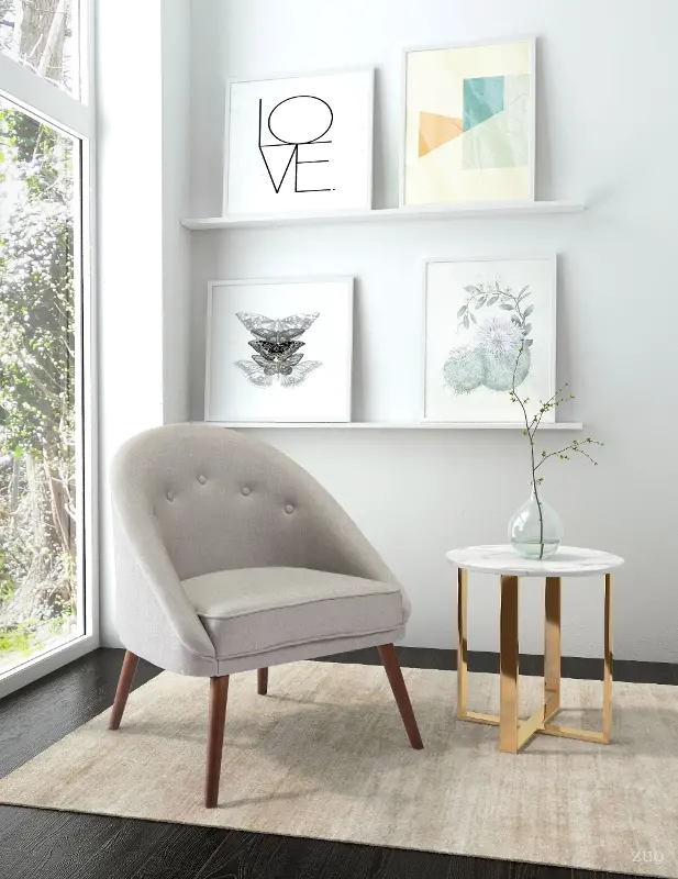 Cruise Mid Century Modern Gray Accent Chair