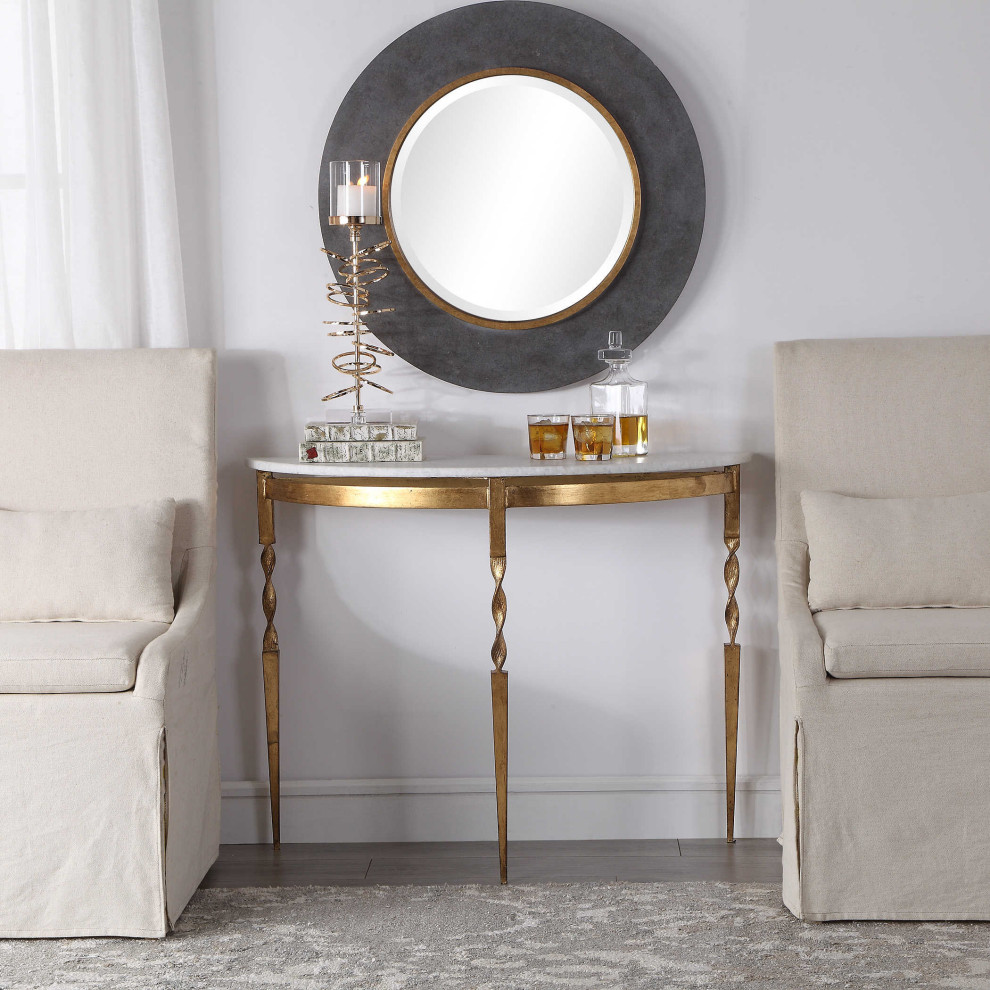 Uttermost Imelda 40 x 31 quotDemilune Console Table   Contemporary   Console Tables   by GwG Outlet  Houzz