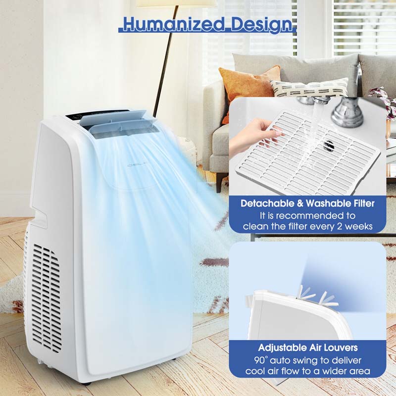 12000 BTU Portable Air Conditioner with Remote Control Cooling Fan Dehumidifier