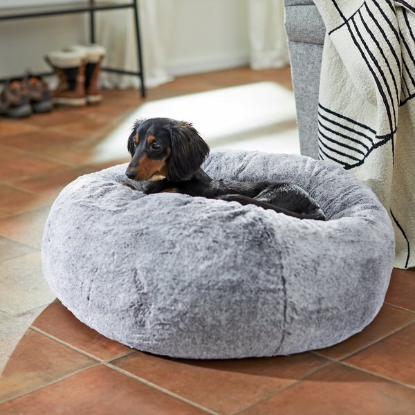 Frisco Plush Pouf Pillow Cat and Dog Bed