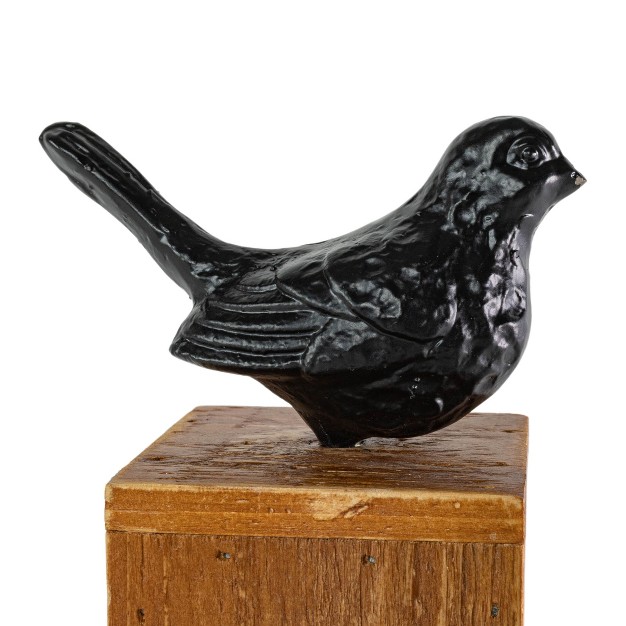 Black Bird Figure Cast Iron Wood amp Mdf Foreside Home amp Garden